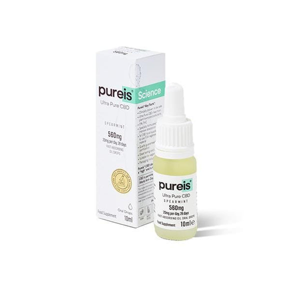 Pureis® CBD 560mg Ultra Pure CBD Oral Drops - Spearmint