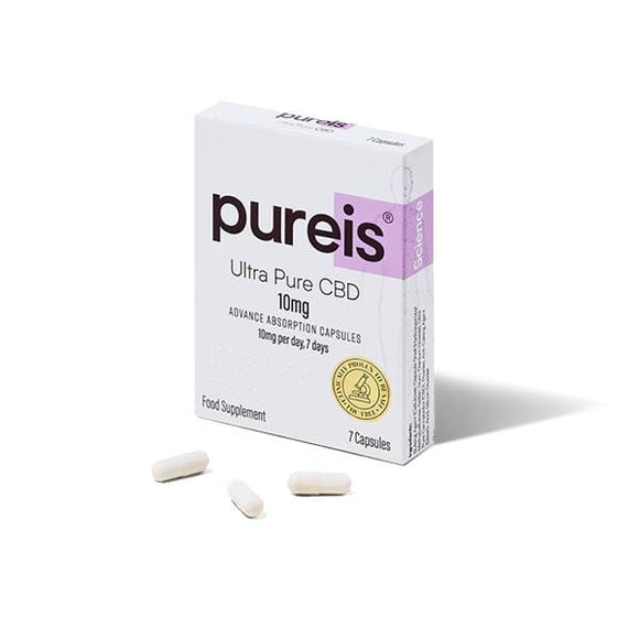 Pureis® CBD 10mg CBD Ultra Pure CBD Advanced Absorption Capsules - 7 Caps