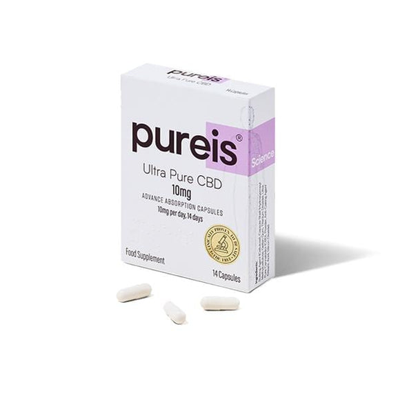 Pureis® CBD 10mg CBD Ultra Pure CBD Advanced Absorption Capsules - 14 Caps