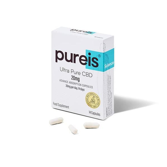 Pureis® CBD 20mg CBD Ultra Pure CBD Advanced Absorption Capsules - 14 Caps