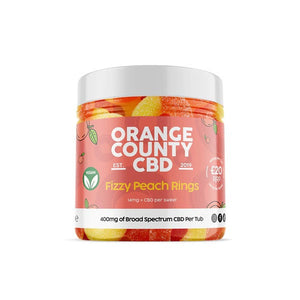 Orange County CBD 800mg CBD Fizzy Peach Rings - Small Tub