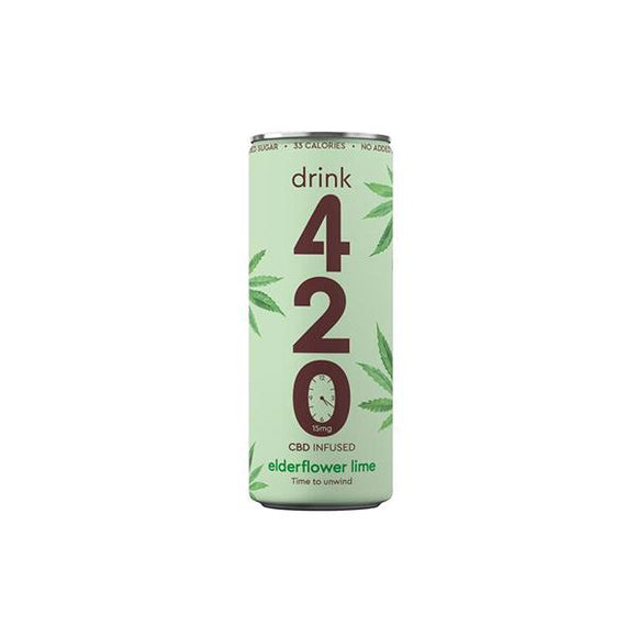 Drink 420 CBD 15mg Infused Sparkling Drink - Elderflower Lime