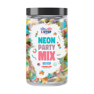 1 Step CBD Standard CBD Neon Party Mix Gummies 2400mg (800g) (BUY 1 GET 1 FREE)