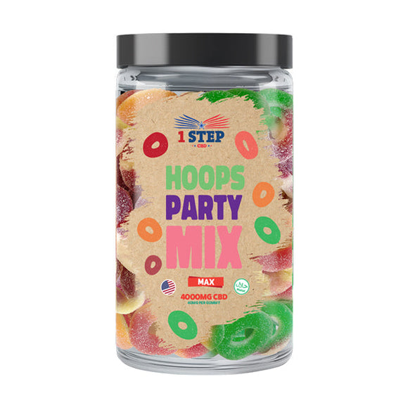1 Step CBD Max CBD Hoops Party Mix Gummies 4000mg (800g) (BUY 1 GET 1 FREE)